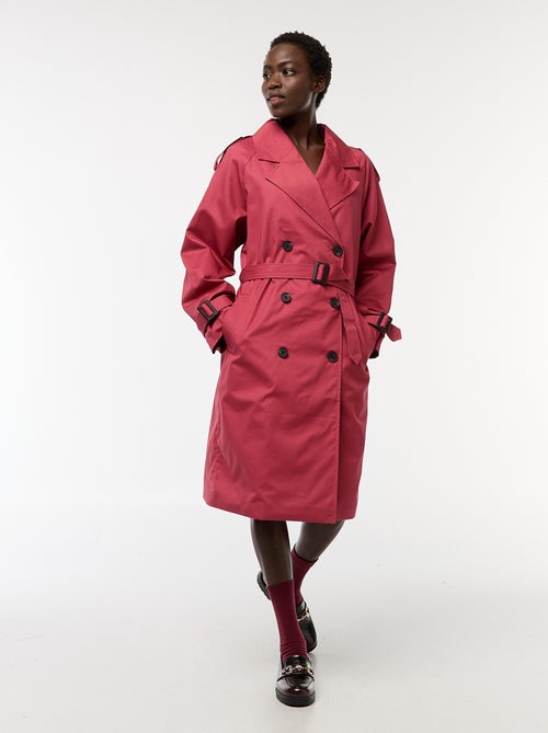 Halflange trenchcoat van dunne stof - Kiabi
