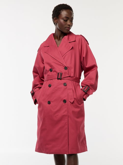 Halflange trenchcoat van dunne stof - Kiabi
