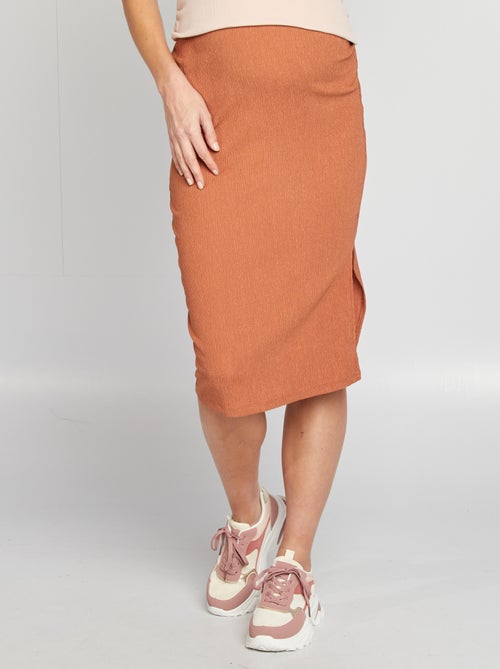 Halflange zwangerschapsrok van wafelstof - Kiabi