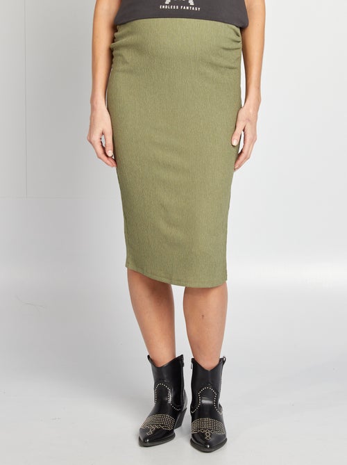 Halflange zwangerschapsrok van wafelstof - Kiabi