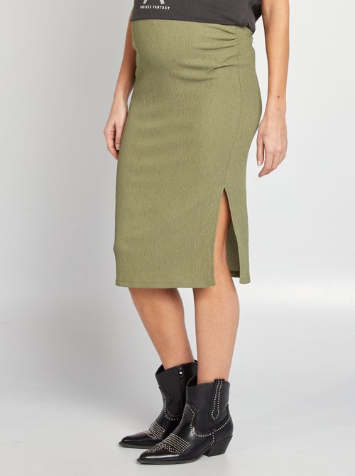 Halflange zwangerschapsrok van wafelstof - Kiabi