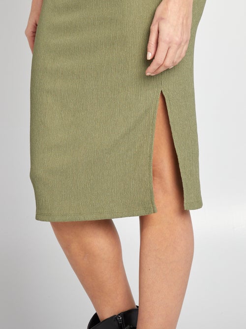 Halflange zwangerschapsrok van wafelstof - Kiabi