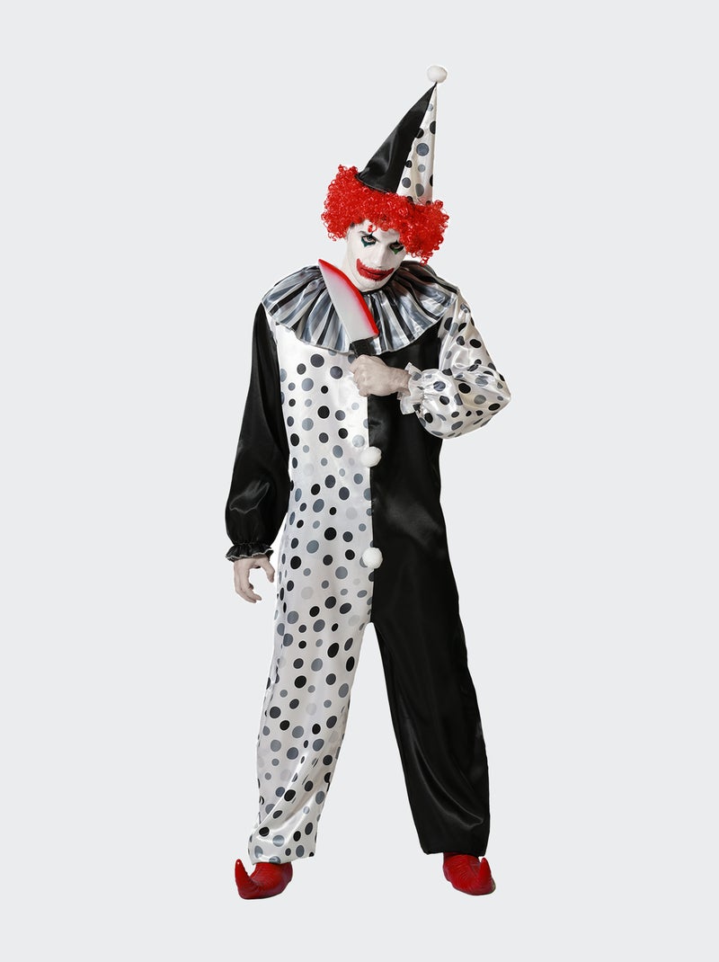 Halloweenclown - Verkleedkleding zwart / grijs - Kiabi