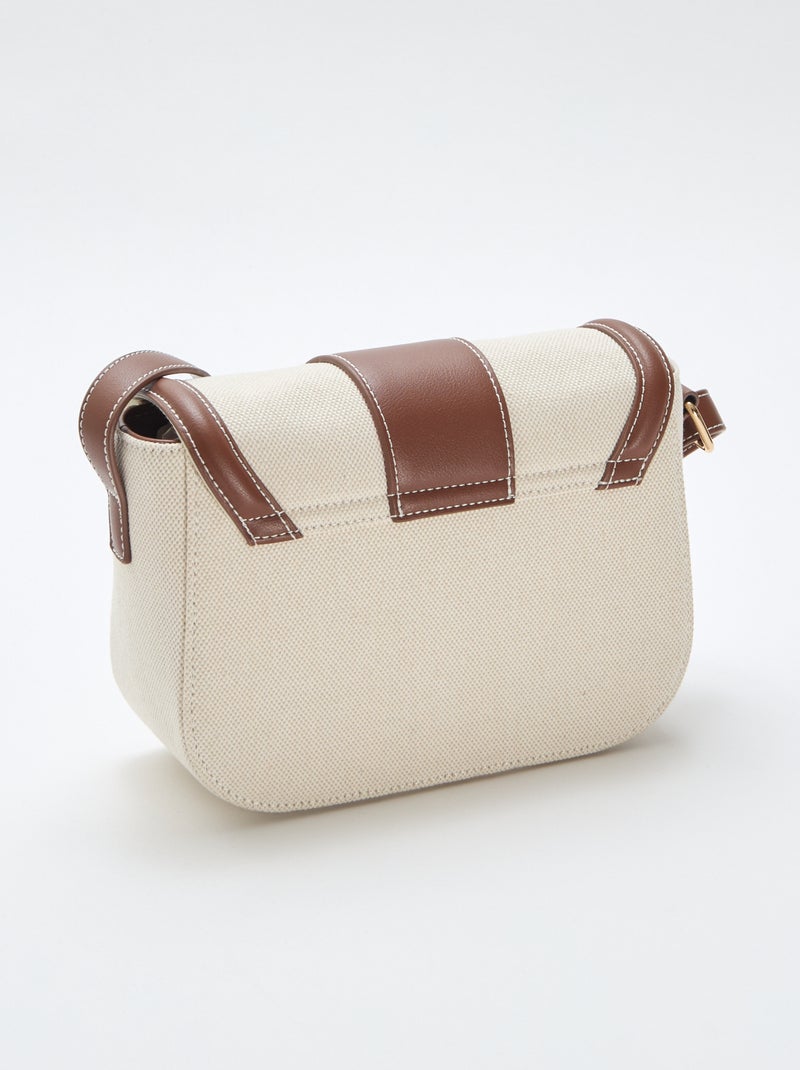 Handtas met schouderriem Biege - Kiabi