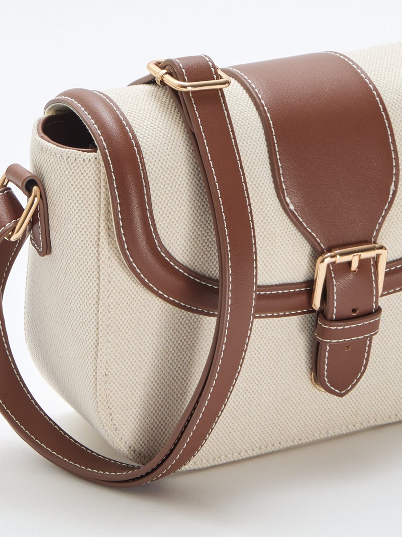 Handtas met schouderriem Biege - Kiabi
