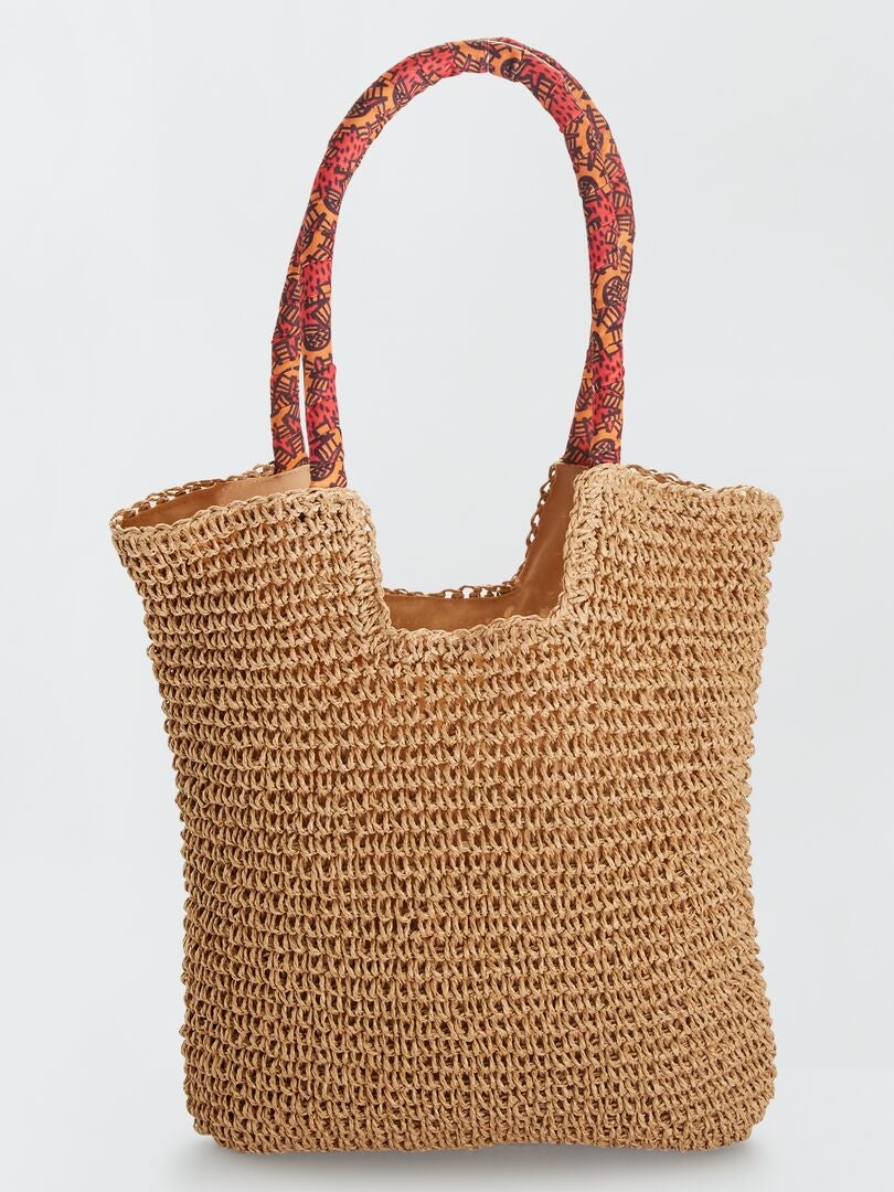 Handtas van stro in shoppermodel BIEGE - Kiabi