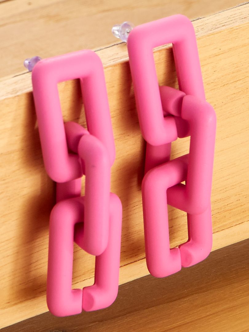 Hangende oorbellen met mat effect roze - Kiabi
