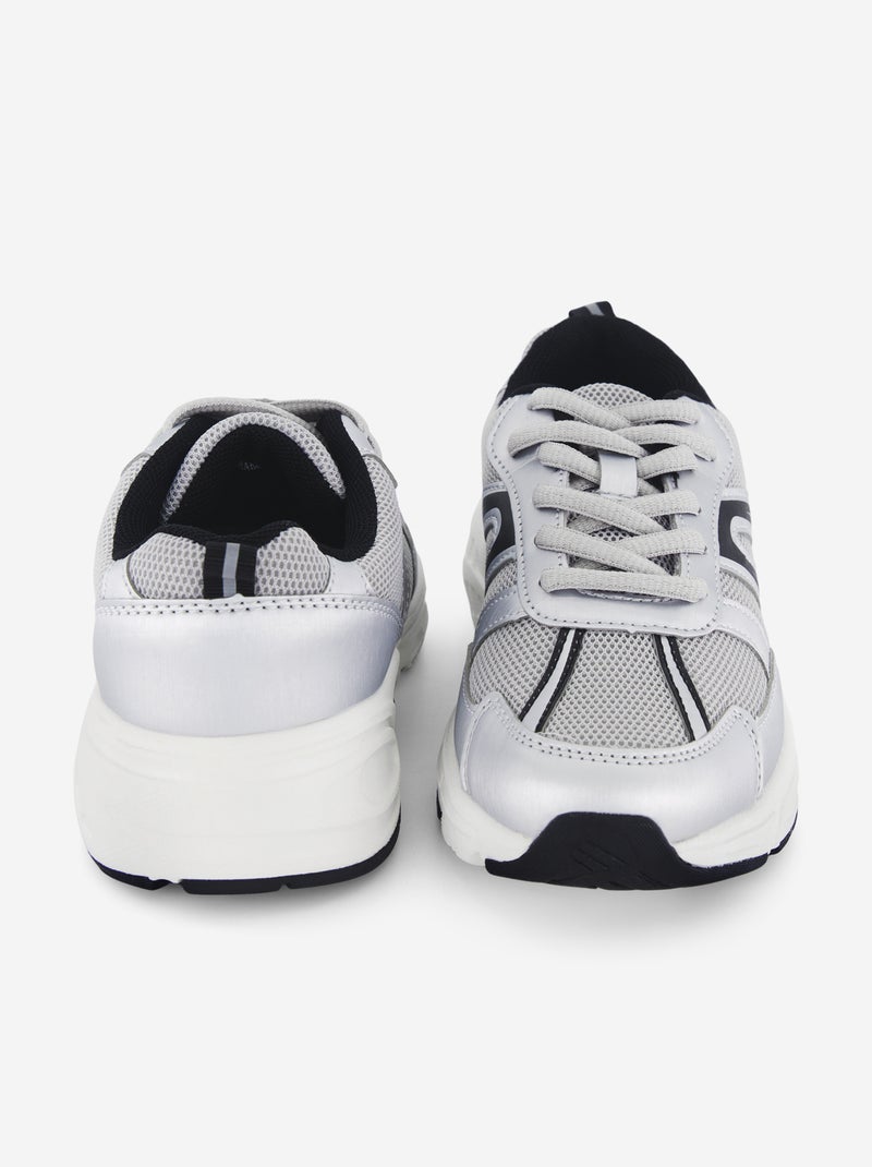 Hardloopsneakers van mesh Grijs - Kiabi