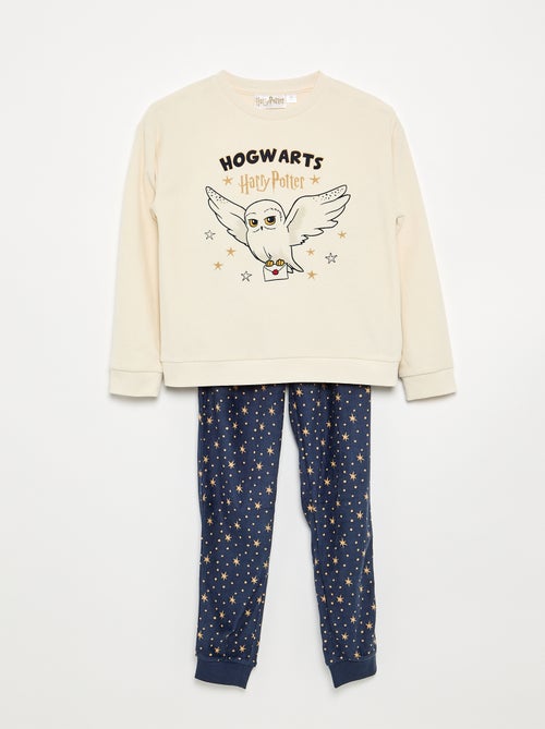 "Harry Potter"-pyjama 2-delig van fleece - T-shirt met lange mouwen + broek - Kiabi