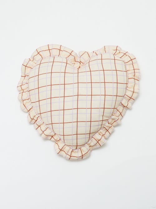 Hartvormig kussen van katoengaas (50 x 45 cm) - Kiabi Hartvormig kussen van katoengaas (50 x 45 cm) - Kiabi