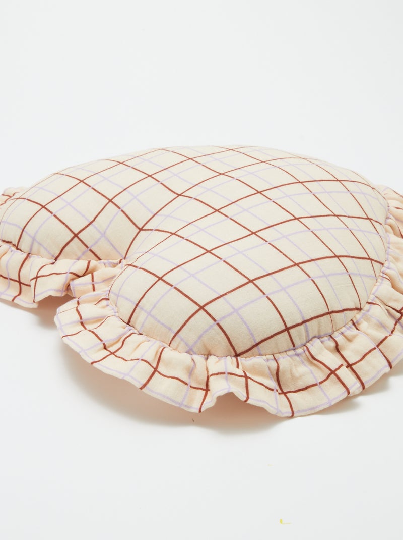 Hartvormig kussen van katoengaas (50 x 45 cm) WIT - Kiabi