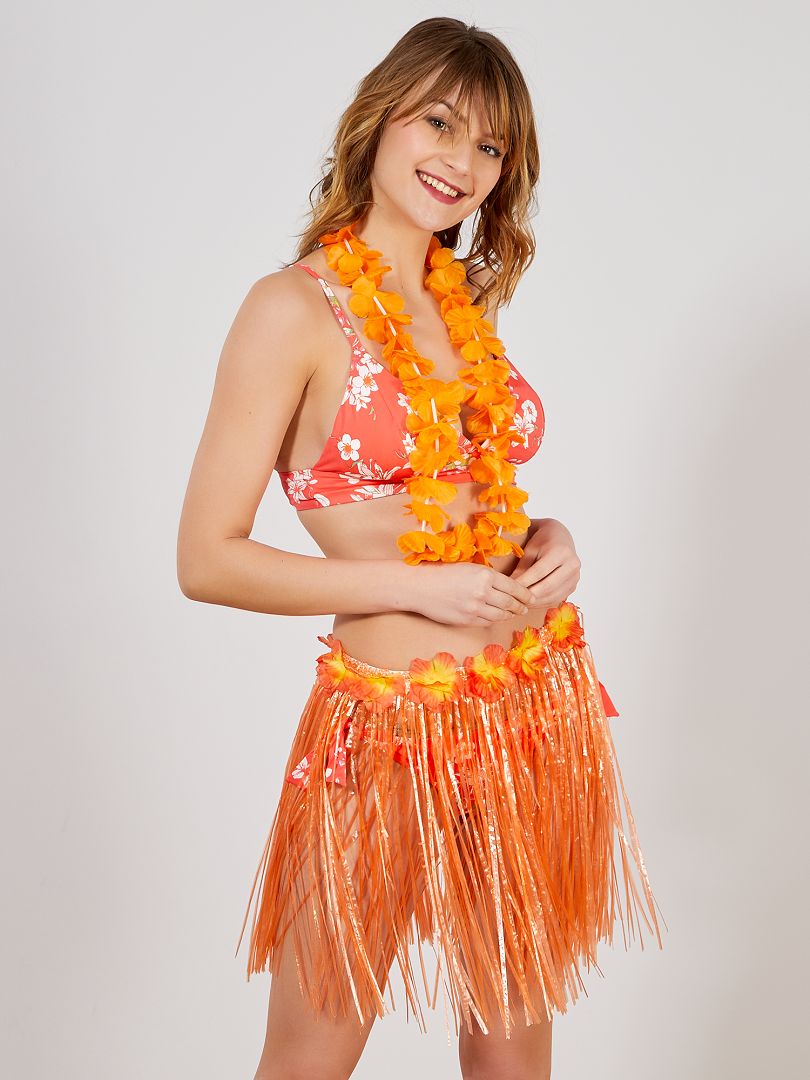 Hawaïaanse rok accessoire oranje - Kiabi