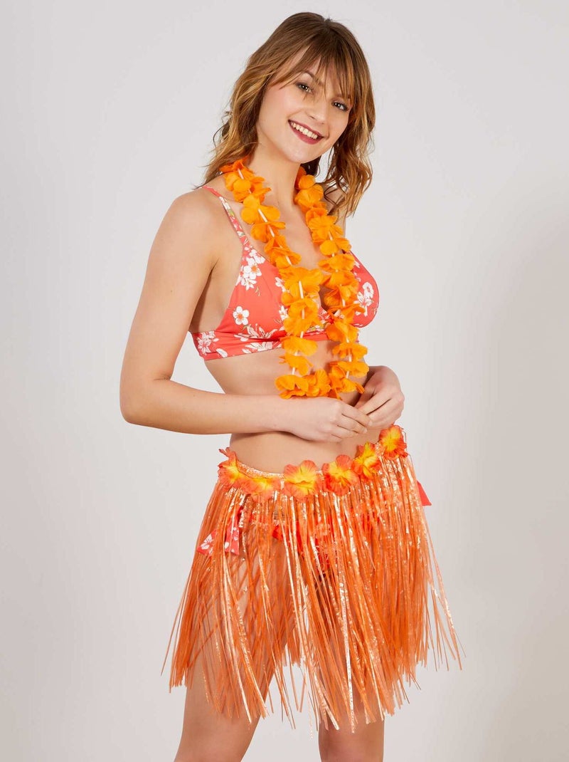 Hawaïaanse rok accessoire oranje - Kiabi