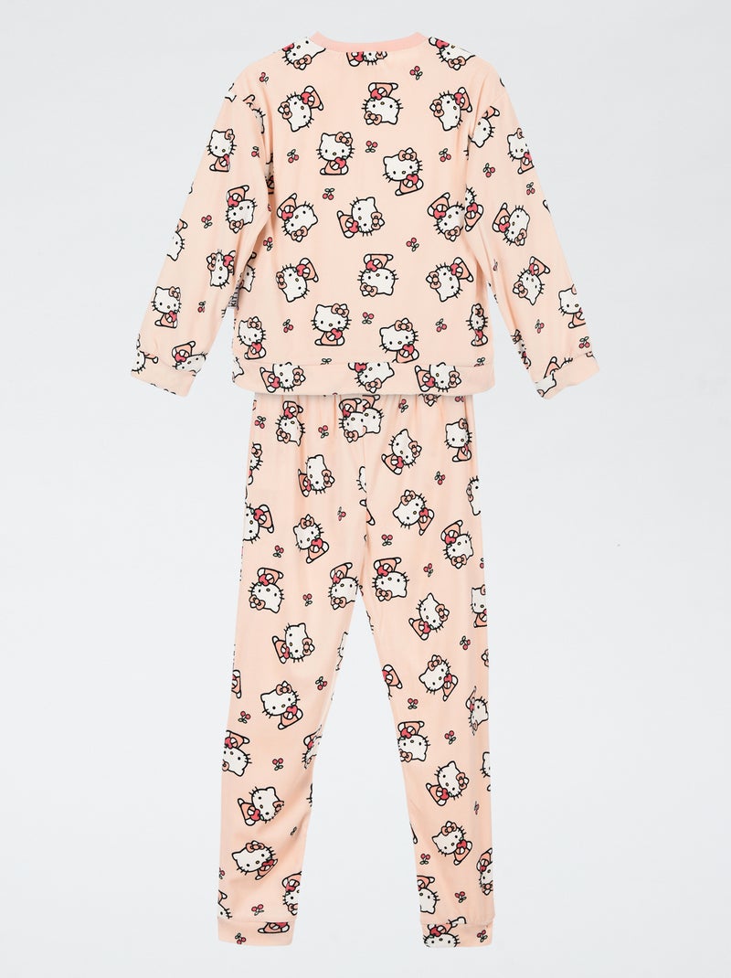 "Hello Kitty" 2-delige pyjamaset - T-shirt met lange mouwen + broek Rose - Kiabi