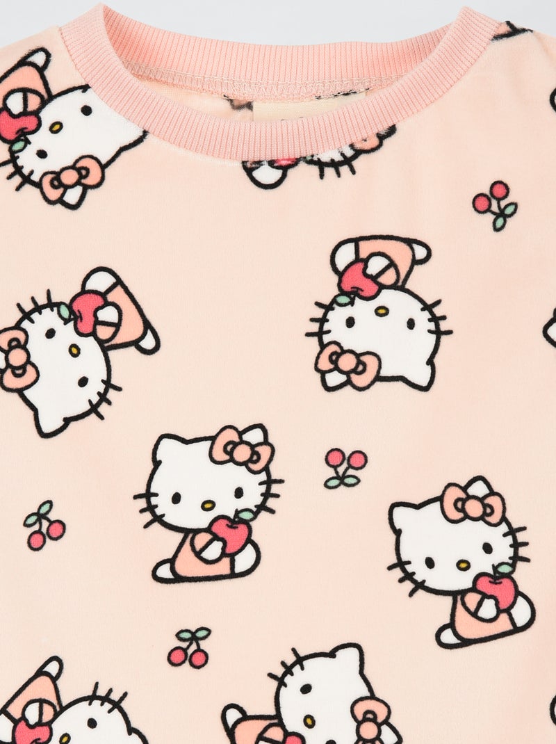"Hello Kitty" 2-delige pyjamaset - T-shirt met lange mouwen + broek Rose - Kiabi