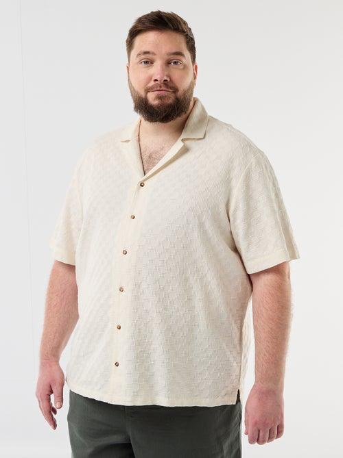 Hemd met korte mouwen van fantasiestof - Kiabi