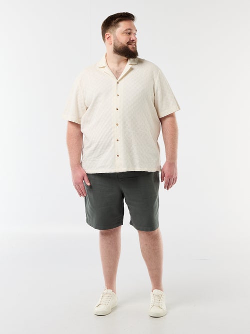 Hemd met korte mouwen van fantasiestof - Kiabi