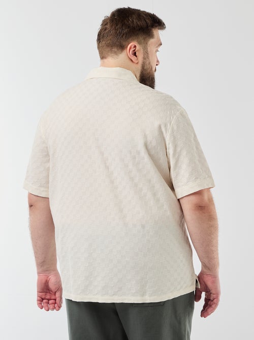 Hemd met korte mouwen van fantasiestof - Kiabi