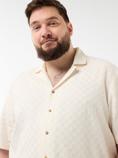 Hemd met korte mouwen van fantasiestof - Kiabi