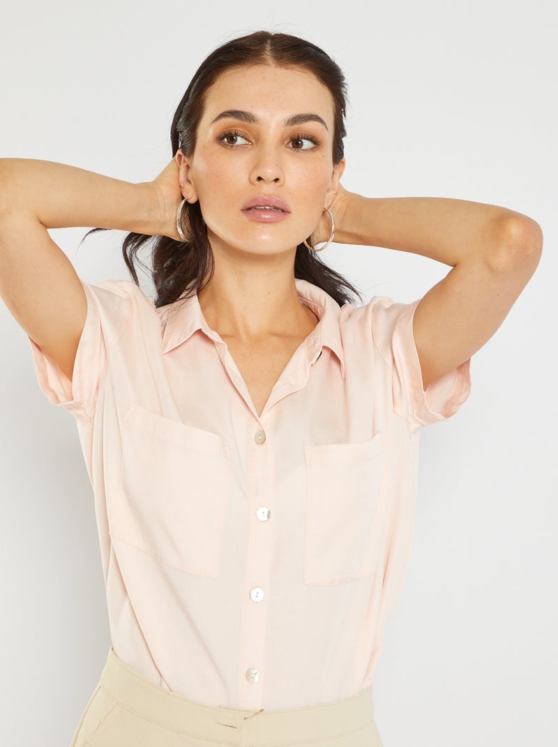 Hemd van lyocell roze - Kiabi