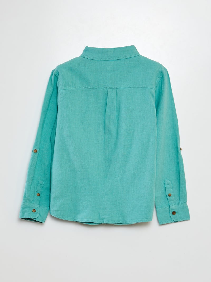 Hemdje van gemengd linnen GROEN - Kiabi
