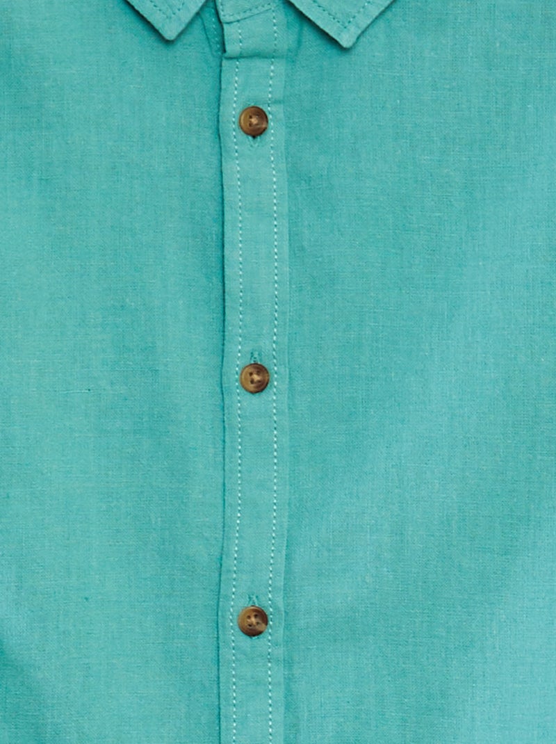 Hemdje van gemengd linnen GROEN - Kiabi