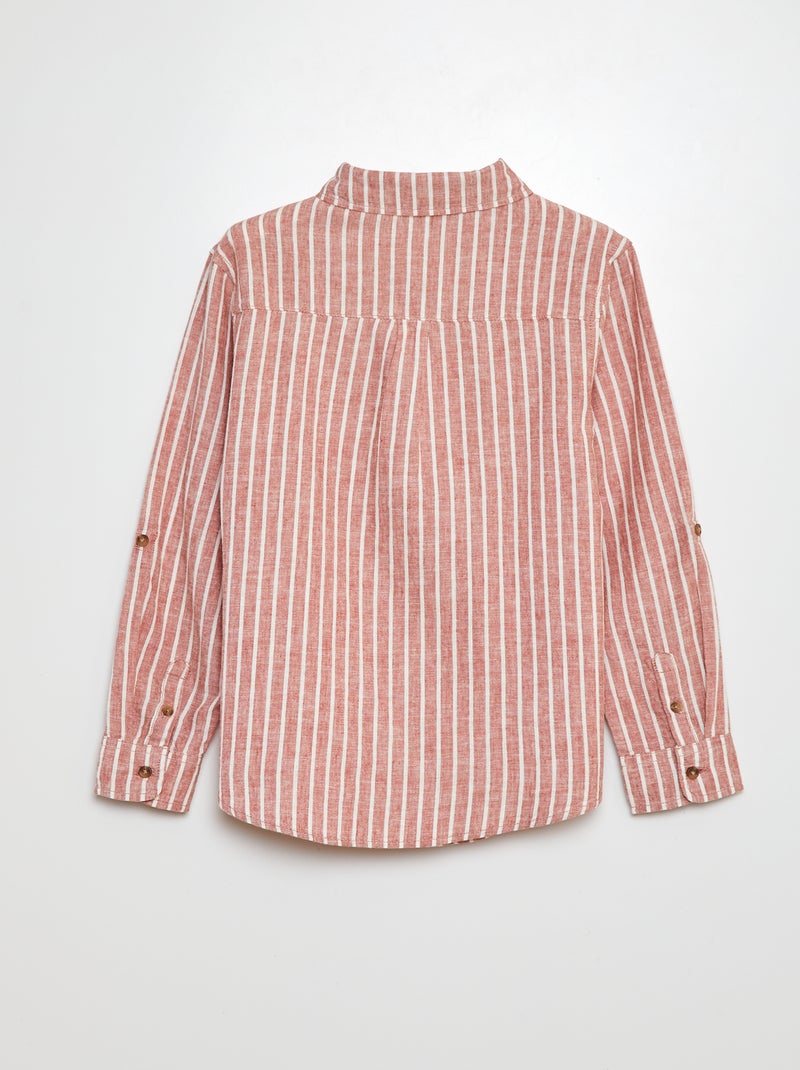 Hemdje van gemengd linnen ROOD - Kiabi