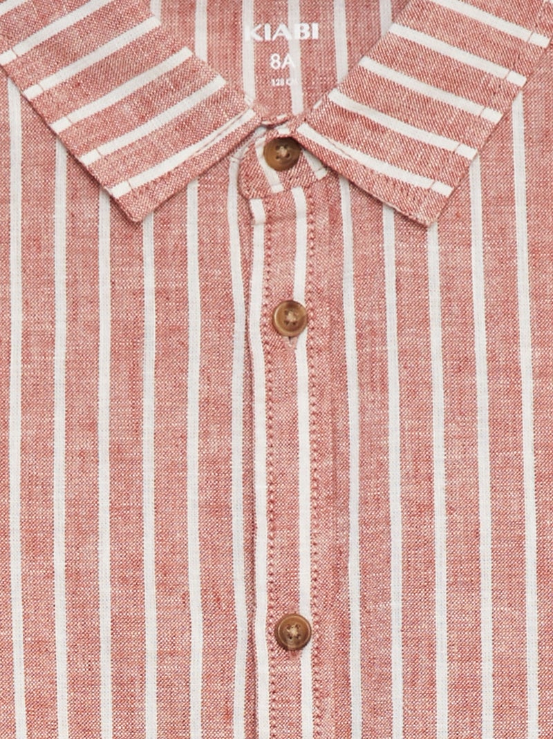 Hemdje van gemengd linnen ROOD - Kiabi