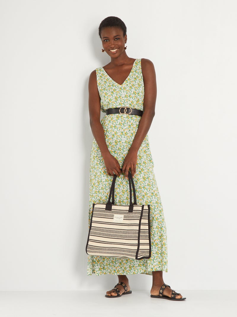 Jurken Vrouwen Zomer,Dames Beige Effen Katoen V-Hals Ruche Manchet Meerlagige Stiksels A-Lijn Rok Zomer Midi Elegante Jurken Slanke Sexy Swing Casual Strand Mode Jurk,S