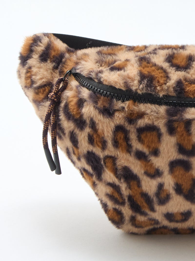 Heuptasje met luipaardprint van imitatiebont Biege - Kiabi