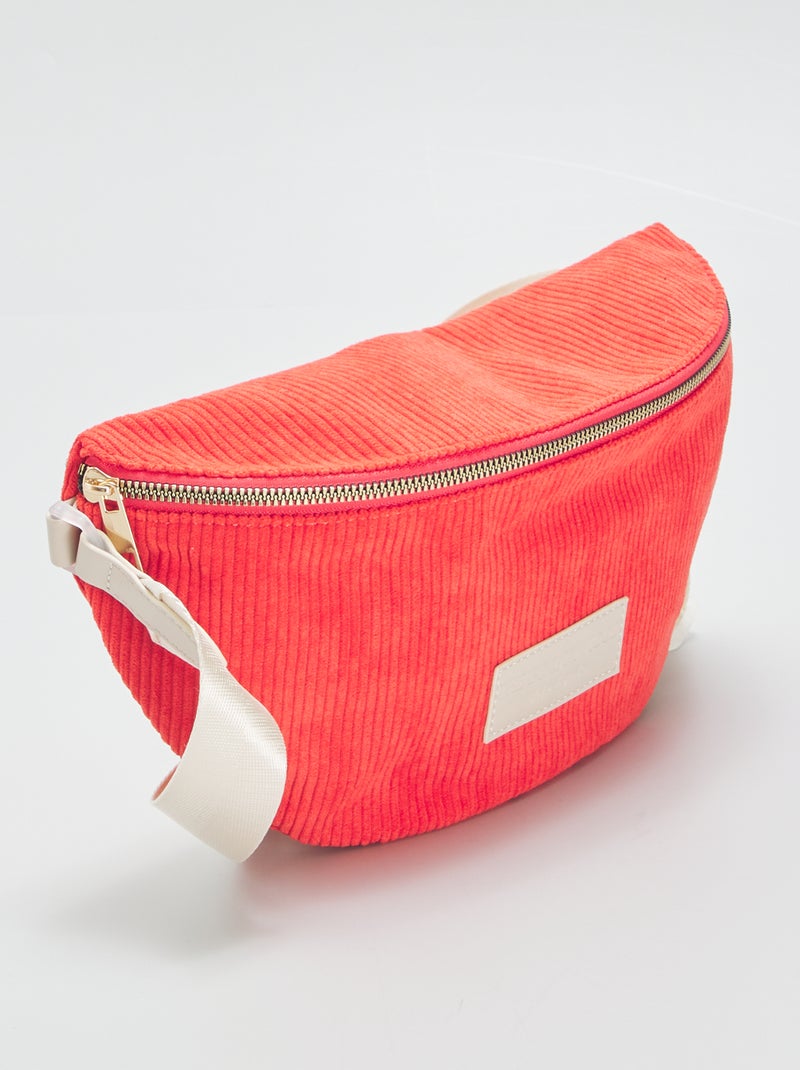 Heuptasje van velours met geborduurde patch ROOD - Kiabi