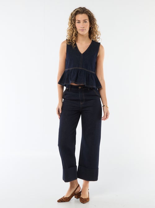 High waist jeans met omslag onderaan - Kiabi