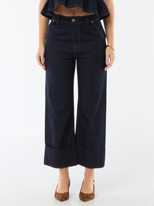 High waist jeans met omslag onderaan - Kiabi