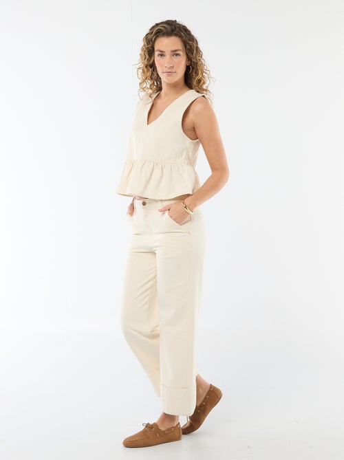 High waist jeans met omslag onderaan - Kiabi