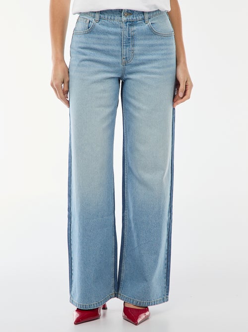 High waist jeans met wijde pijpen / wide leg + 2 kleuren jeans - Kiabi