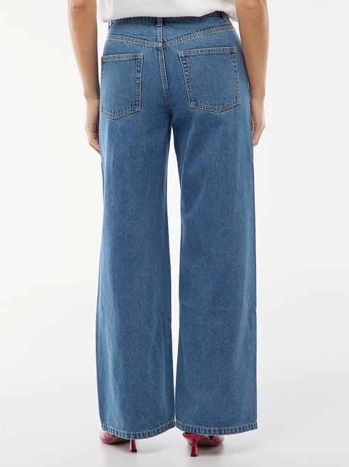 High waist jeans met wijde pijpen / wide leg + 2 kleuren jeans - Kiabi
