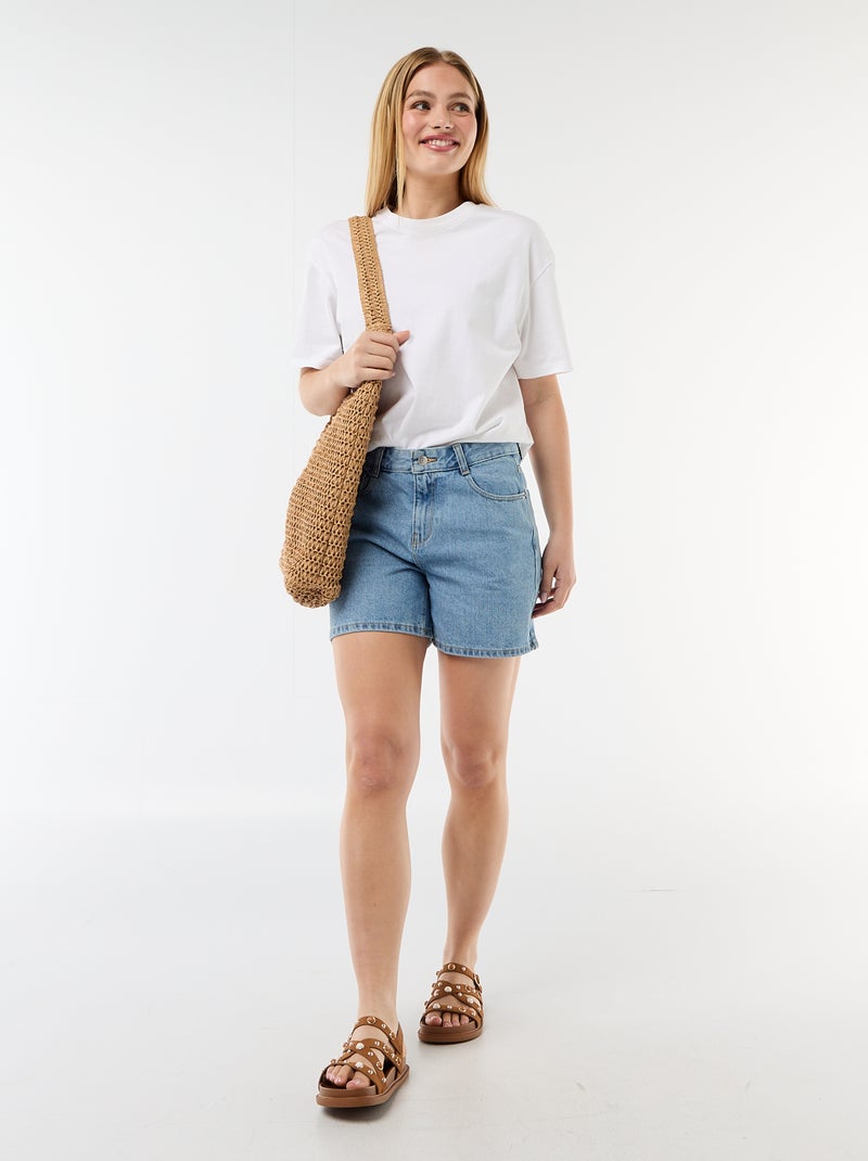 High waist jeansshort Blauw - Kiabi