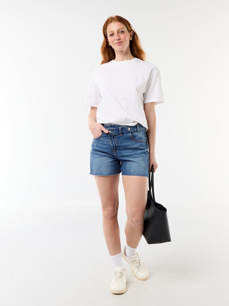 High waist jeansshort Blauw - Kiabi