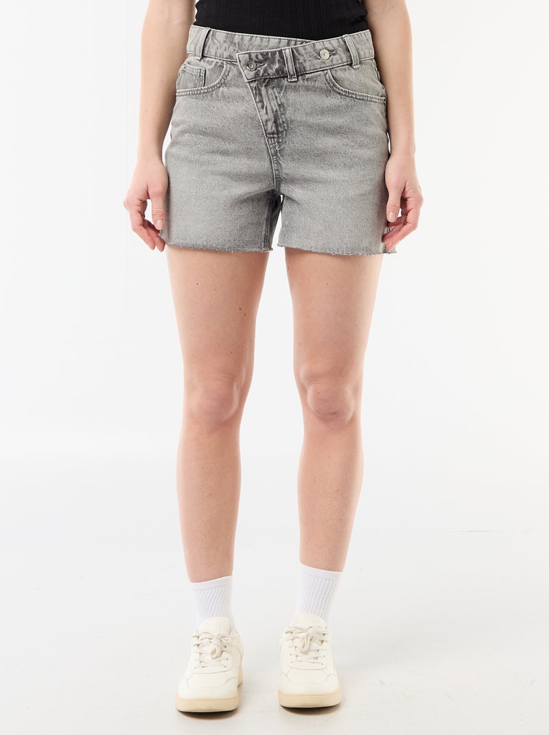 High waist jeansshort Grijs - Kiabi