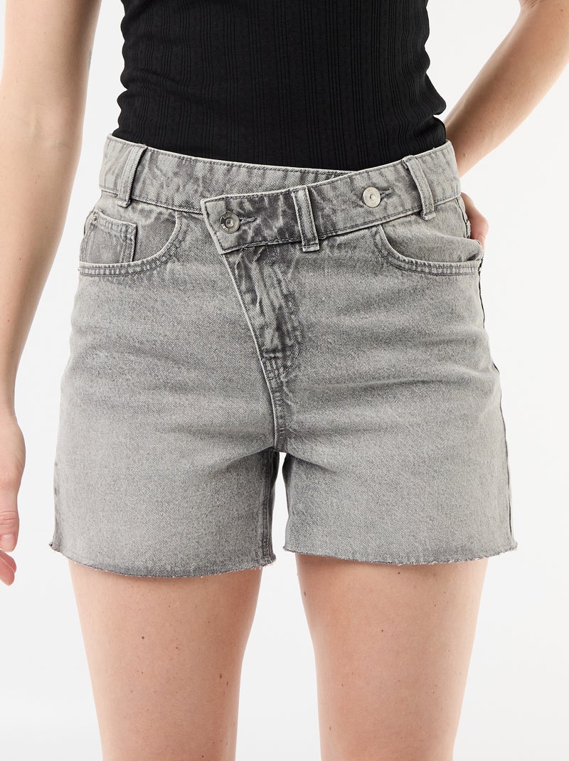High waist jeansshort Grijs - Kiabi