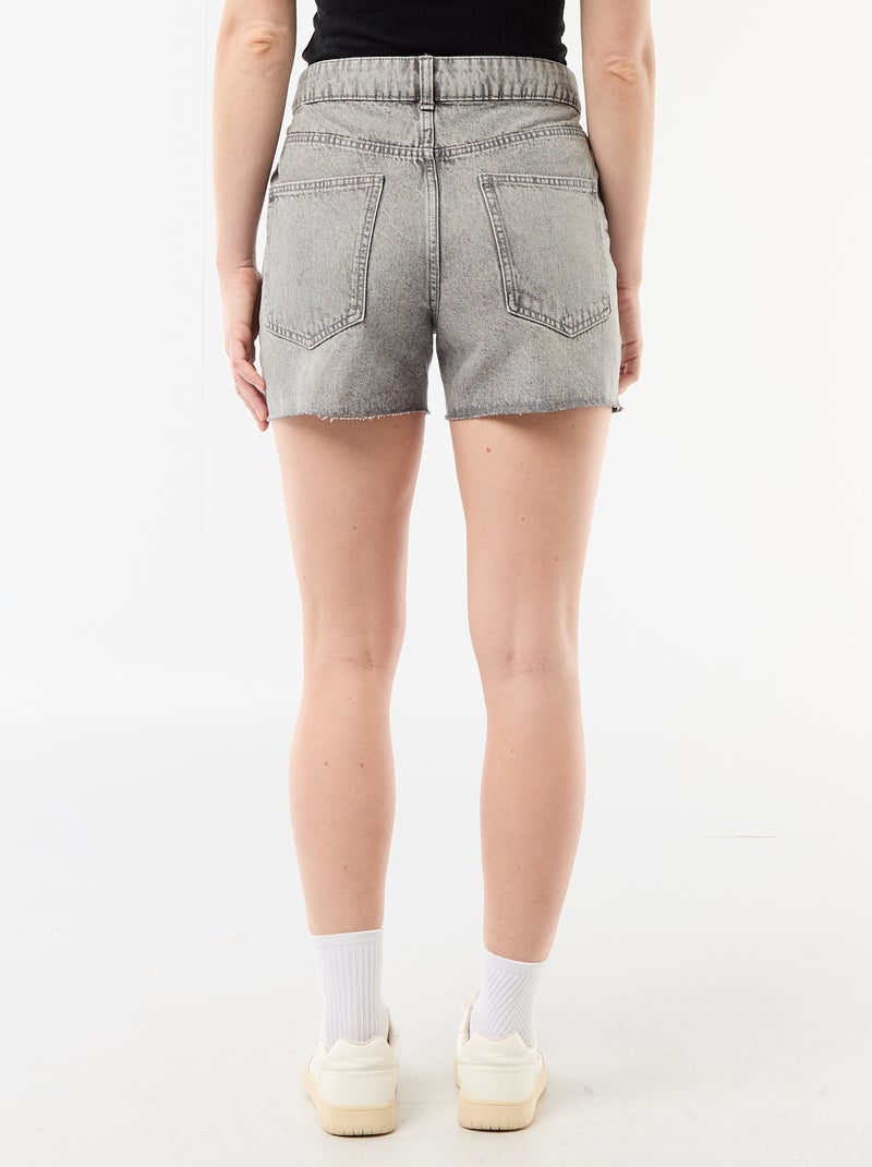 High waist jeansshort Grijs - Kiabi