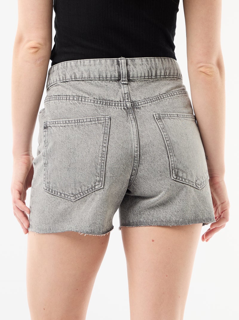 High waist jeansshort Grijs - Kiabi