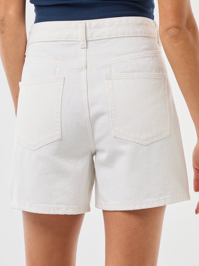 High waist jeansshort Wit - Kiabi