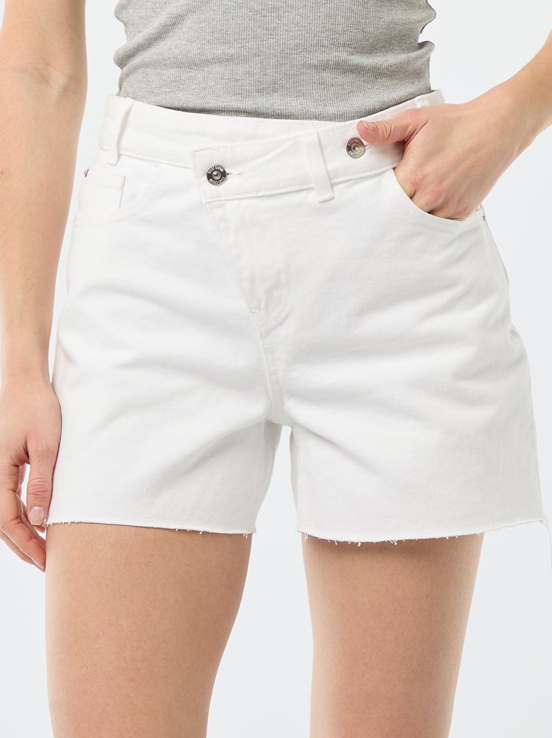 High waist jeansshort Wit - Kiabi