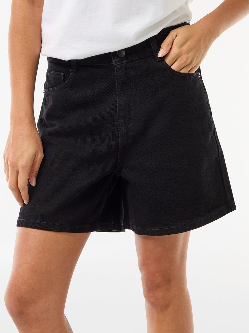 High waist jeansshort Zwart - Kiabi