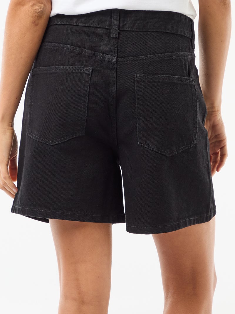 High waist jeansshort Zwart - Kiabi
