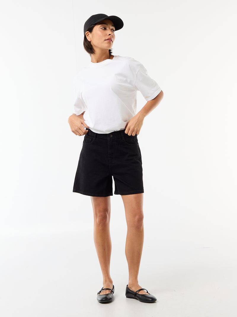 High waist jeansshort Zwart - Kiabi