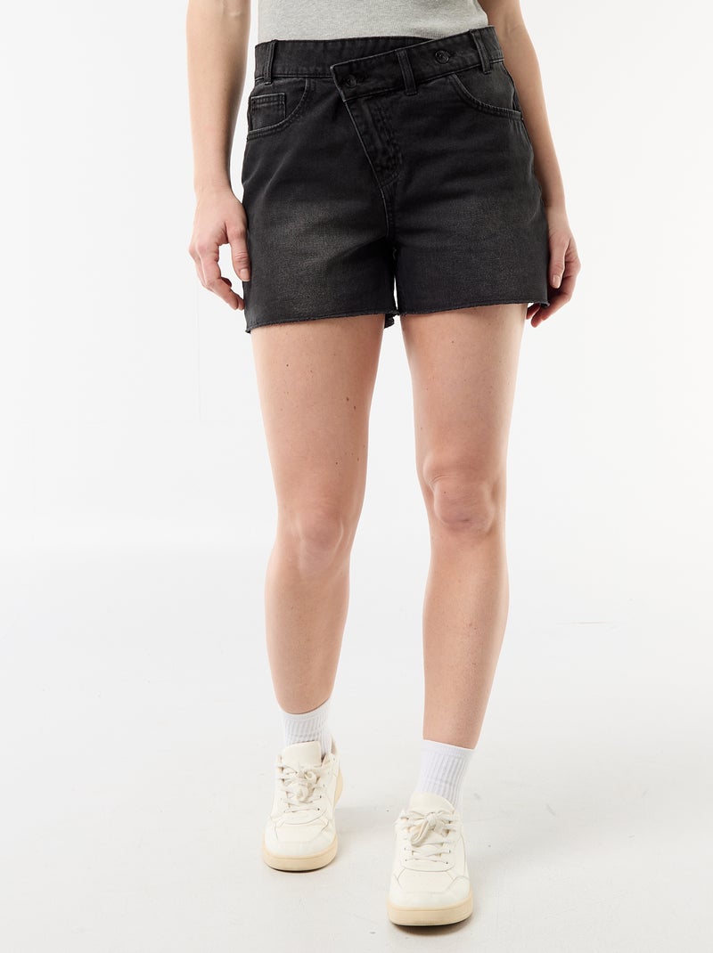 High waist jeansshort Zwart - Kiabi