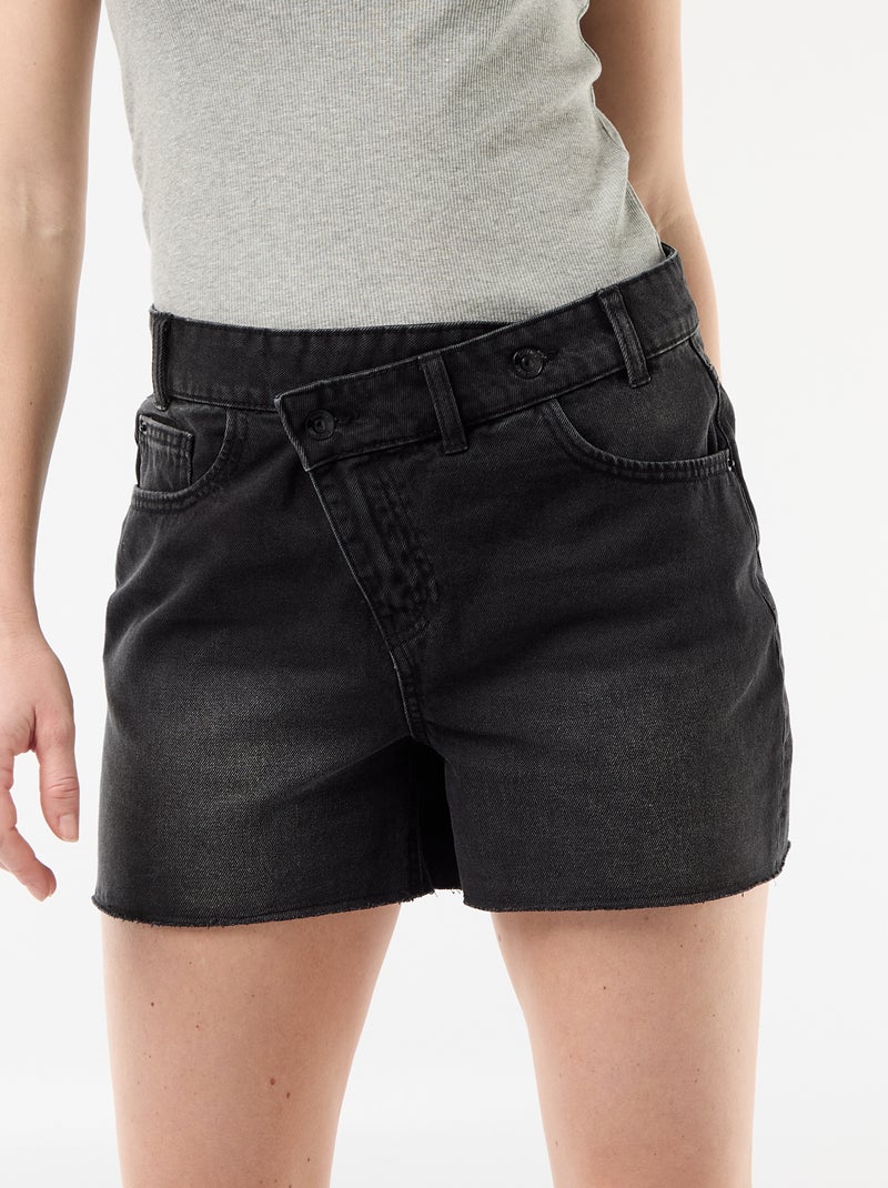 High waist jeansshort Zwart - Kiabi