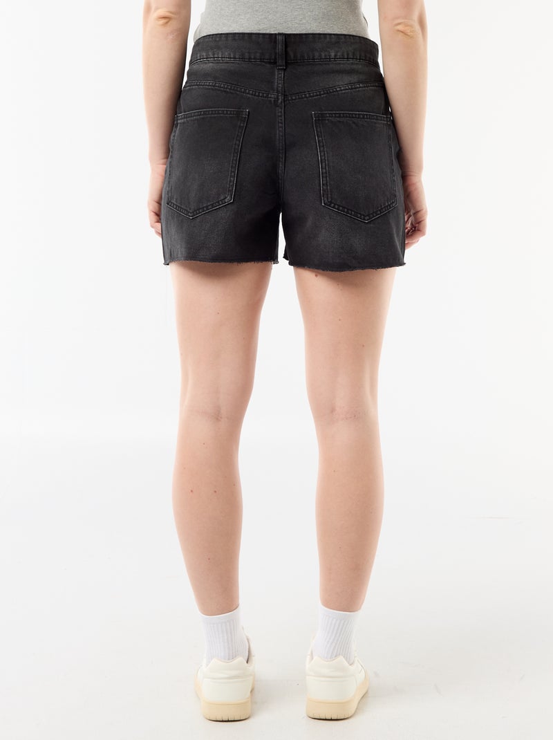 High waist jeansshort Zwart - Kiabi
